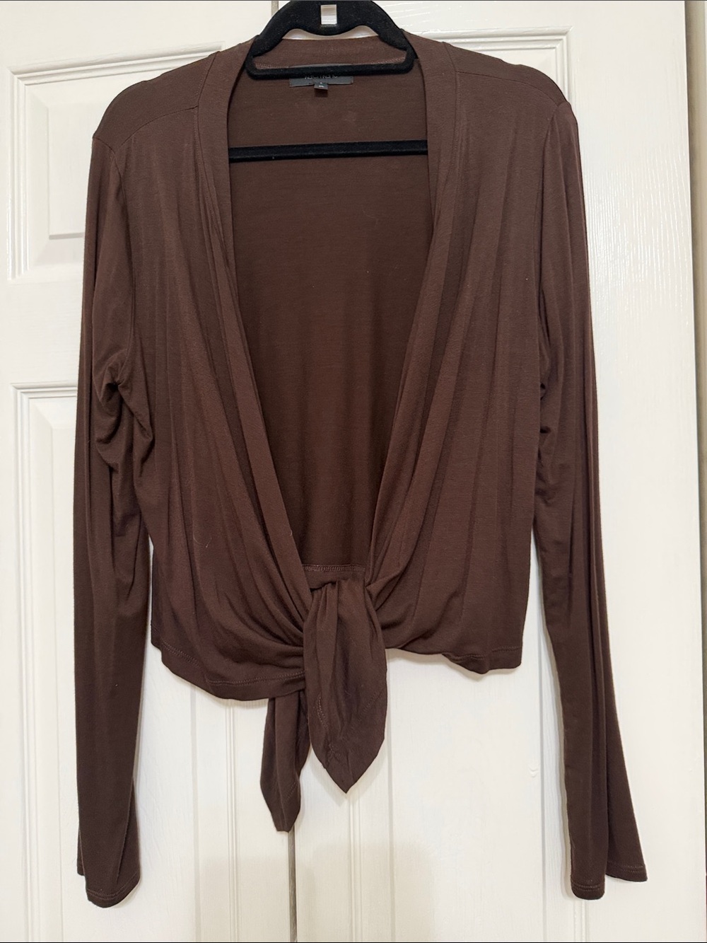 Karen Kane Brown Tie-Front or Open Front Long Sleeve Cardigan